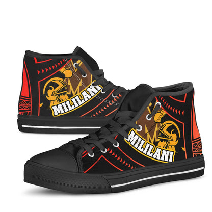 Hawaii High Top Shoes - Mililani High school Polynesian Tribal Pattern