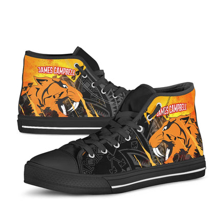 Hawaii High Top Shoes - James Campbell High School Polynesian Tribal Pattern