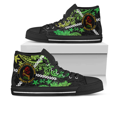 Hawaii High Top Shoes - Leilehua High School Polynesian Tribal Pattern