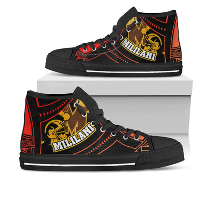 Hawaii High Top Shoes - Mililani High school Polynesian Tribal Pattern