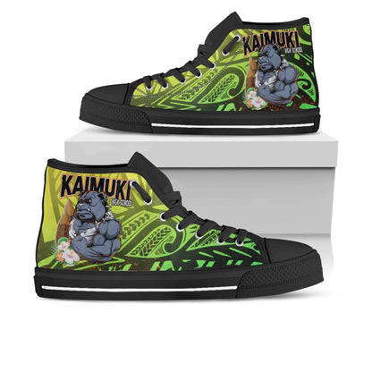 Hawaii High Top Shoes - Kaimuki High School Polynesian Tribal Pattern