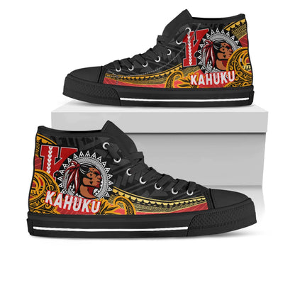 Hawaii High Top Shoes - Kahuku High & Intermediate School Polynesian Pattern