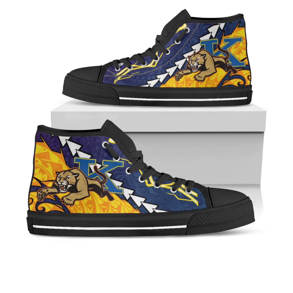 Hawaii High Top Shoes - Henry J. Kaiser High School Polynesian Tribal Pattern