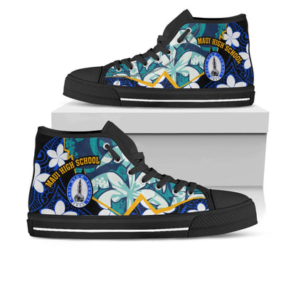 Hawaii High Top Shoes - Maui High School Polynesian Tribal Pattern