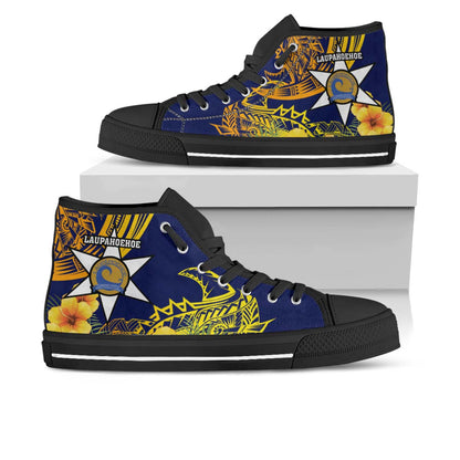 Hawaii High Top Shoes - Laupahoehoe Community Public Charter School Polynesian Pattern