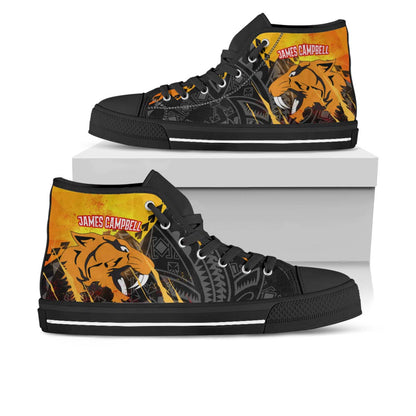 Hawaii High Top Shoes - James Campbell High School Polynesian Tribal Pattern