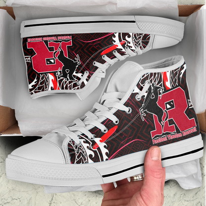 Hawaii High Top Shoes - President Theodore Roosevelt High School Polynesian Pattern