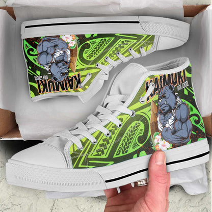 Hawaii High Top Shoes - Kaimuki High School Polynesian Tribal Pattern