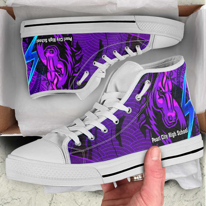 Hawaii High Top Shoes - Pearl City High School Polynesian Pattern