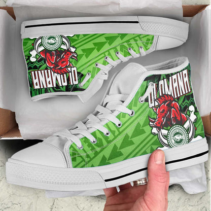 Hawaii High Top Shoes - Olomana High & Intermediate School Polynesian Pattern