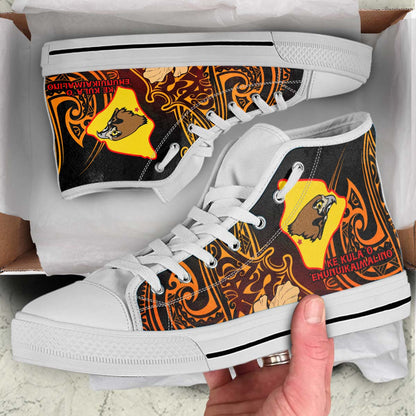 Hawaii High Top Shoes - Ke Kula o Ehunuikaimalino Polynesian Pattern