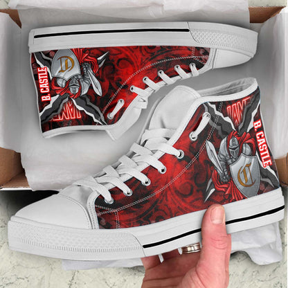 Hawaii High Top Shoes - James B. Castle High School Polynesian Tribal Pattern