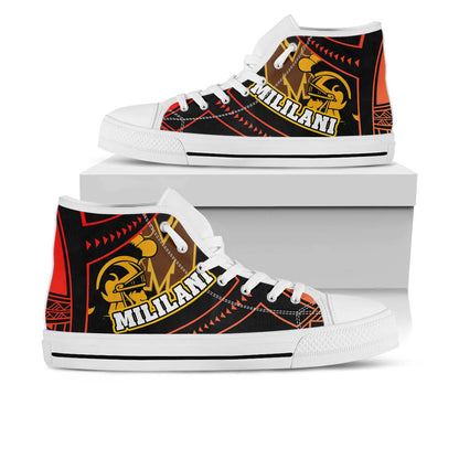 Hawaii High Top Shoes - Mililani High school Polynesian Tribal Pattern