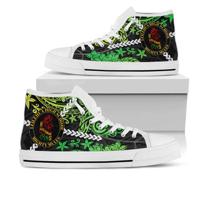 Hawaii High Top Shoes - Leilehua High School Polynesian Tribal Pattern