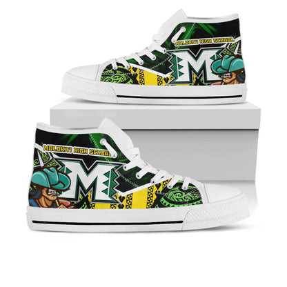 Hawaii High Top Shoes - MolokaÃ¯Â¿Â½Ã¯Â¿Â½i High School Polynesian Tribal Pattern