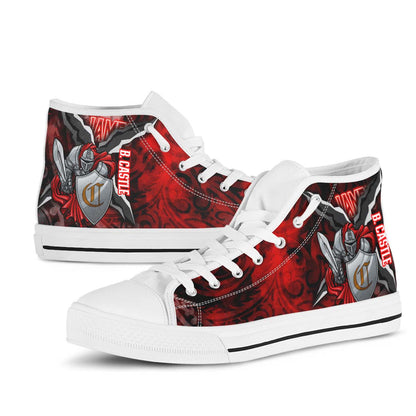 Hawaii High Top Shoes - James B. Castle High School Polynesian Tribal Pattern