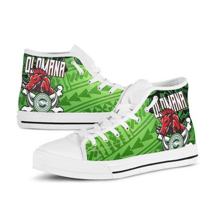 Hawaii High Top Shoes - Olomana High & Intermediate School Polynesian Pattern
