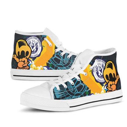 Hawaii High Top Shoes - Moanalua High School Polynesian Tribal Pattern
