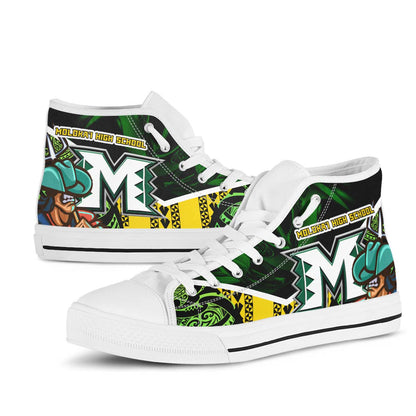 Hawaii High Top Shoes - MolokaÃ¯Â¿Â½Ã¯Â¿Â½i High School Polynesian Tribal Pattern