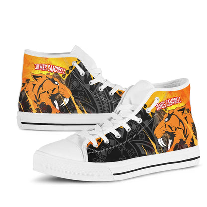Hawaii High Top Shoes - James Campbell High School Polynesian Tribal Pattern