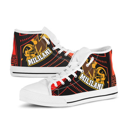 Hawaii High Top Shoes - Mililani High school Polynesian Tribal Pattern
