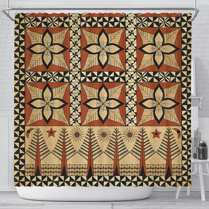 Tonga Shower Curtain Tapa Motif