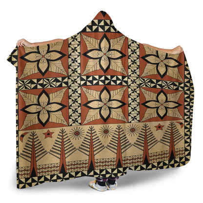 Tonga Hooded Blanket Tapa Motif