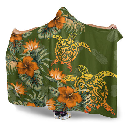 Polynesian Hooded Blanket Polynesian Tropical Summer