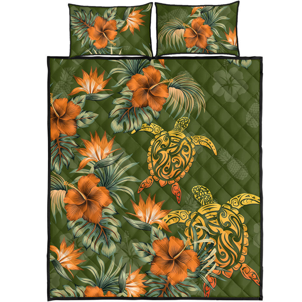 Polynesian Quilt Bed Set Polynesian Tropical Summer