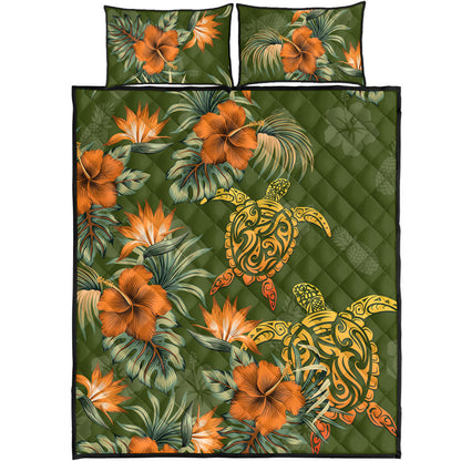 Polynesian Quilt Bed Set Polynesian Tropical Summer