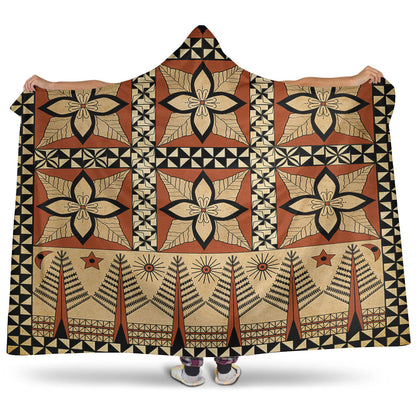 Tonga Hooded Blanket Tapa Motif