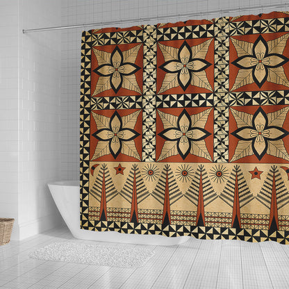 Tonga Shower Curtain Tapa Motif