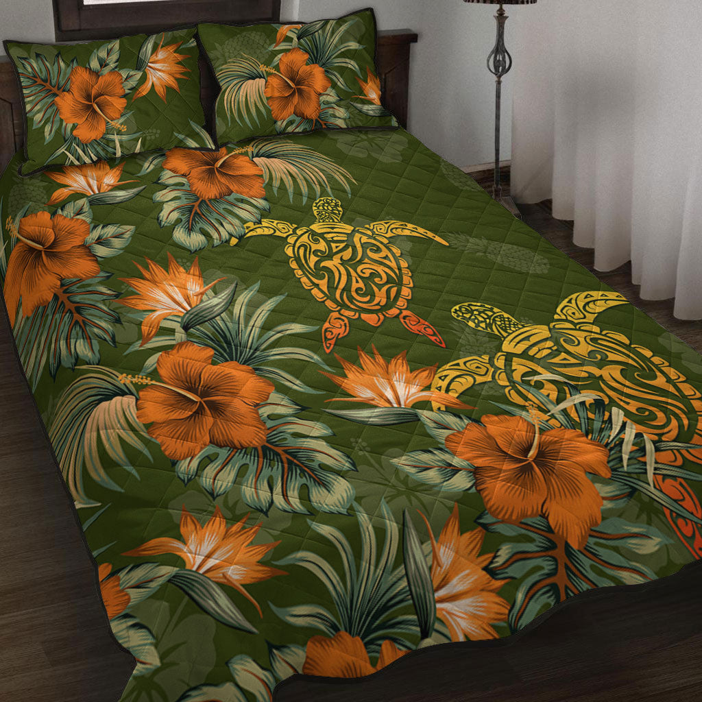 Polynesian Quilt Bed Set Polynesian Tropical Summer