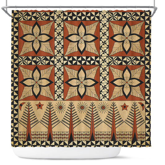Tonga Shower Curtain Tapa Motif