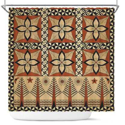 Tonga Shower Curtain Tapa Motif