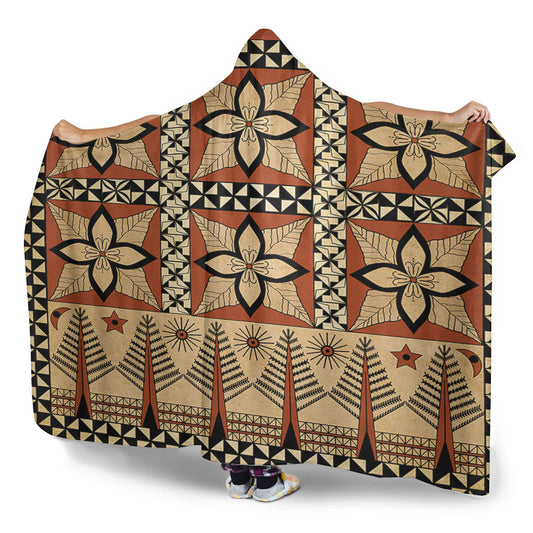 Tonga Hooded Blanket Tapa Motif