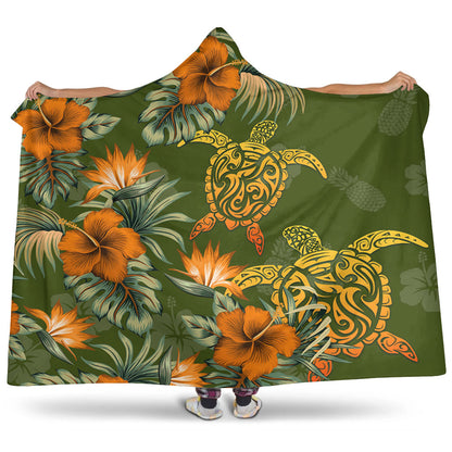 Polynesian Hooded Blanket Polynesian Tropical Summer