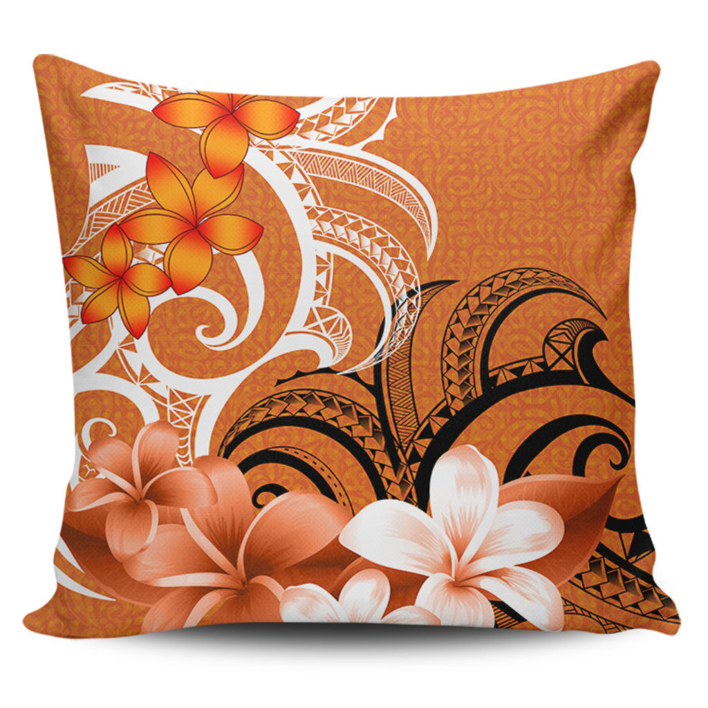 Polynesian Pillow Cover Polynesian Floral Spirit Orange