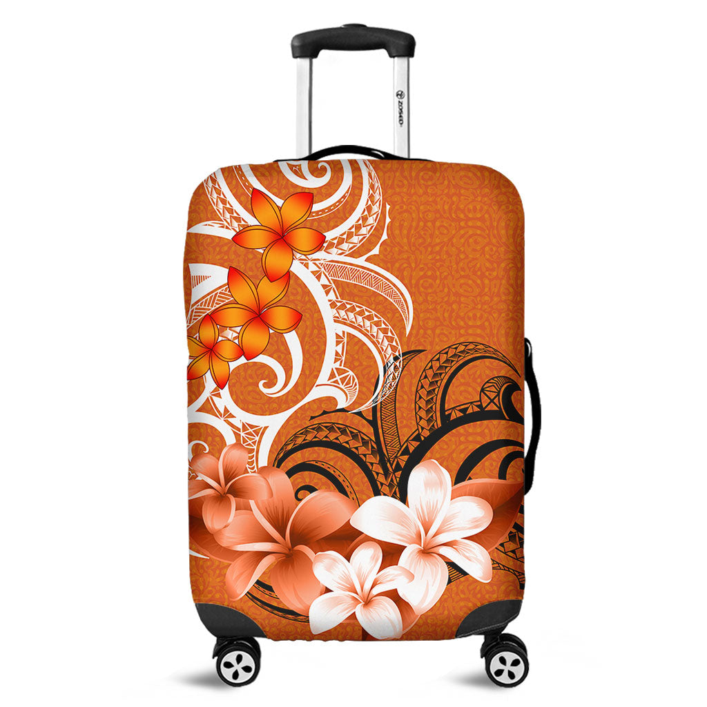 Polynesian Luggage Cover Polynesian Floral Spirit Orange