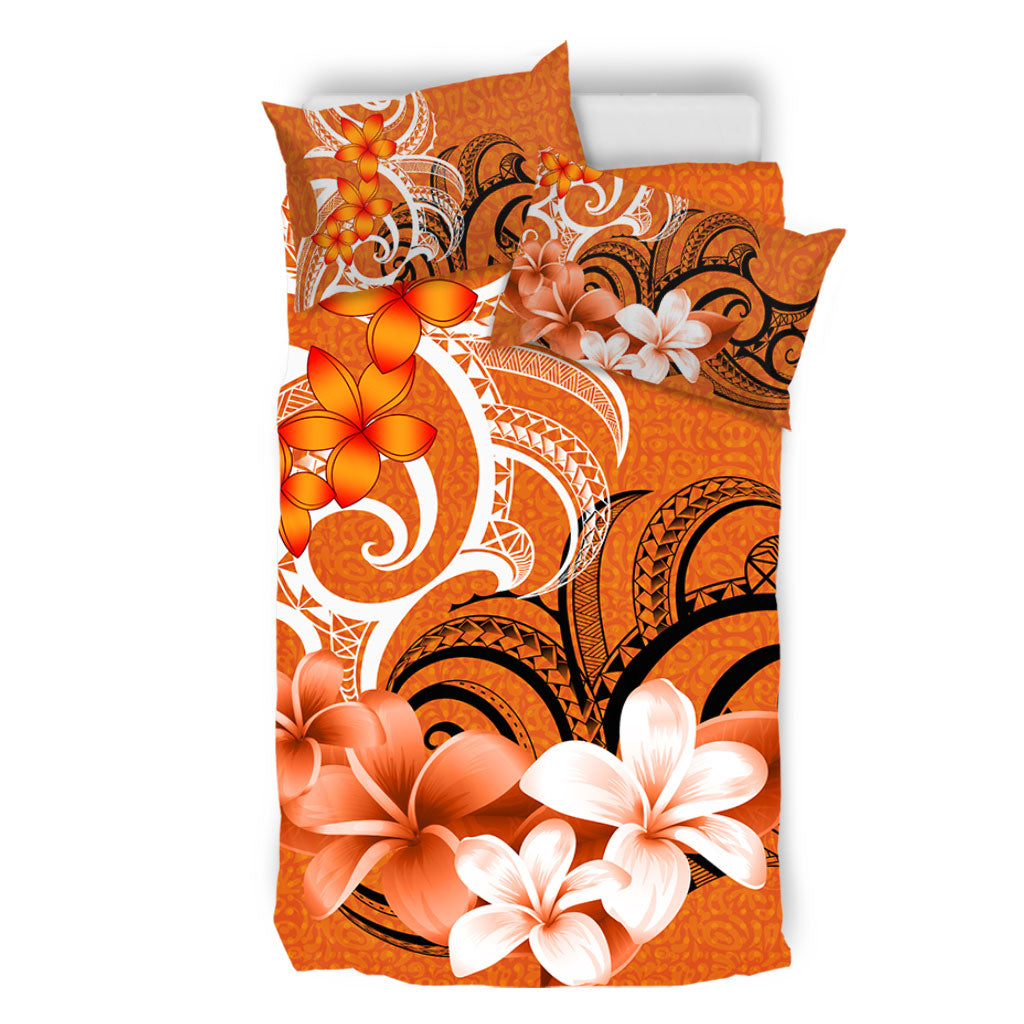Polynesian Bedding Set Polynesian Floral Spirit Orange