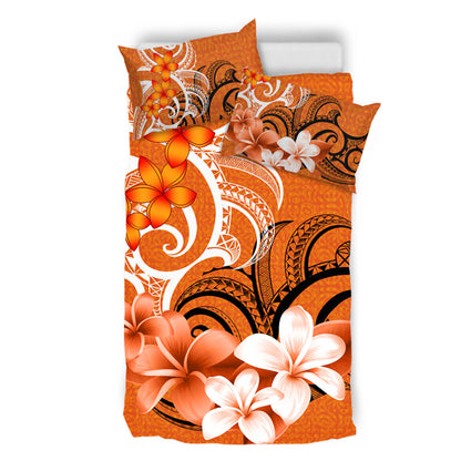 Polynesian Bedding Set Polynesian Floral Spirit Orange