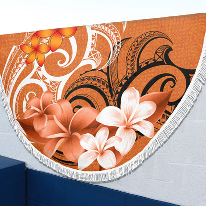Polynesian Beach Blanket Polynesian Floral Spirit Orange