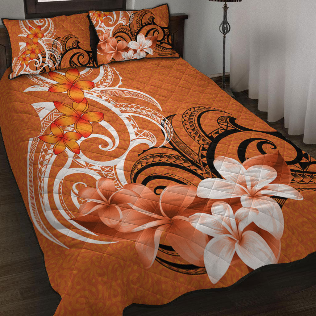 Polynesian Quilt Bed Set Polynesian Floral Spirit Orange