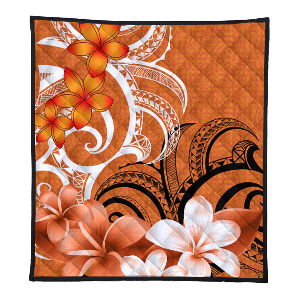 Polynesian Premium Quilt Polynesian Floral Spirit Orange