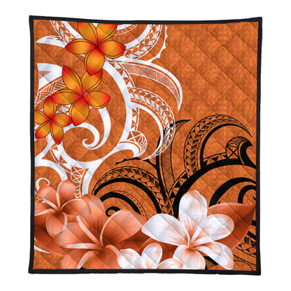 Polynesian Premium Quilt Polynesian Floral Spirit Orange