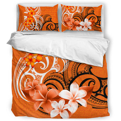 Polynesian Bedding Set Polynesian Floral Spirit Orange