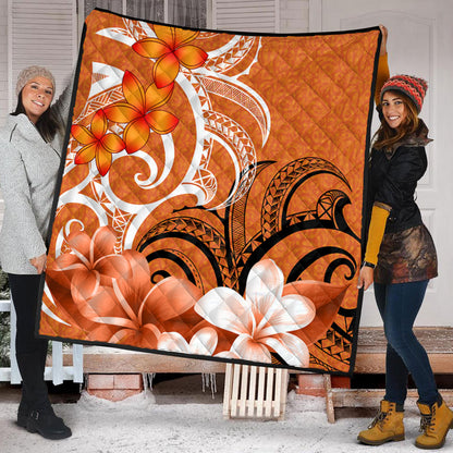 Polynesian Premium Quilt Polynesian Floral Spirit Orange