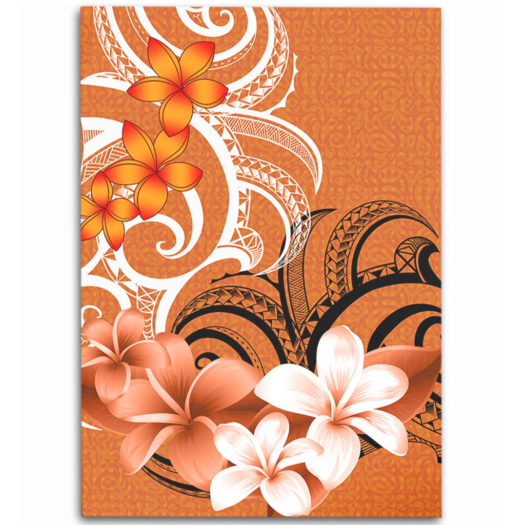 Polynesian Area Rug Polynesian Floral Spirit Orange