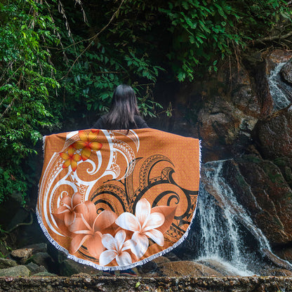 Polynesian Beach Blanket Polynesian Floral Spirit Orange