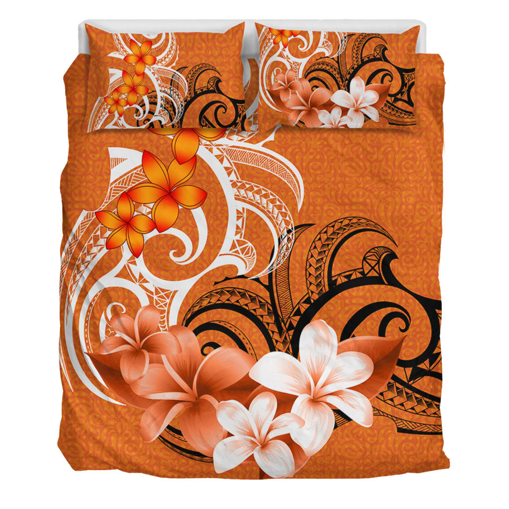 Polynesian Bedding Set Polynesian Floral Spirit Orange